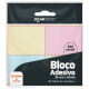 BLOCO ADESIVO COLORIDO PASTEL 38MMX50MM - OPPBAG C/ 4 BLOCOS 100F CADA JOCAR OFFICE