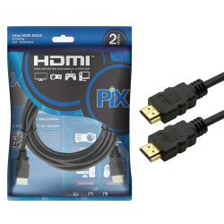 CABO HDMI 2MTS VERSAO 1.4 4K 15 PINOS PRETO PIX - 018-0214
