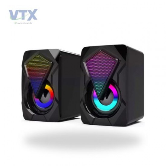 CAIXA DE SOM 2.0 MULTIMIDIA COM LED RGB KNUP RO800