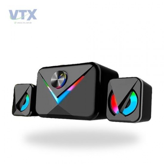 CAIXA DE SOM USB 2.0 6W RMS KNUP HORUS RO821 2.1 MULTIMEDIA
