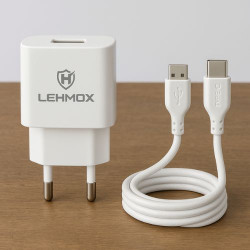 CARREGADOR TURBO DE CELULAR E TABLET USB TYPE-C 5V 4.1A LEHMOX