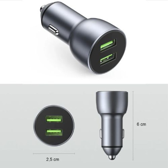 CARREGADOR VEICULAR USB 2X / IOS IPHONE 4.8A KA-C101-5G KAPBOM