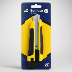 ESTILETE PROFISSIONAL RETRATIL COM TRAVA 18MM BARCELONA