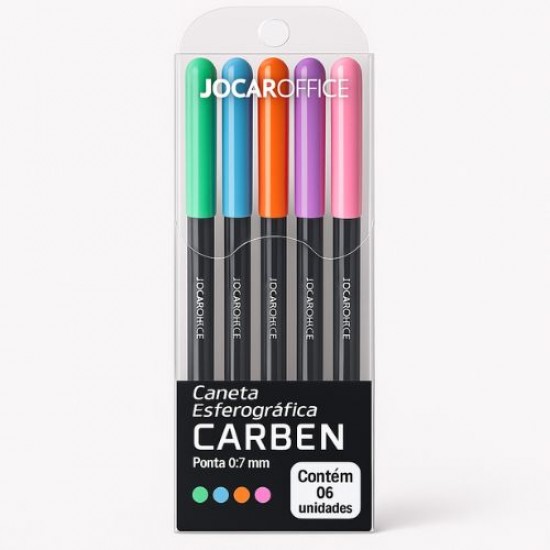 ESTOJO COM 5 UN CANETA ESFEROGRÁFICAS CARBON 0.7 COLORIDAS