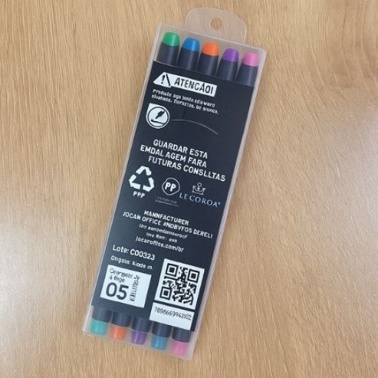 ESTOJO COM 5 UN CANETA ESFEROGRÁFICAS CARBON 0.7 COLORIDAS