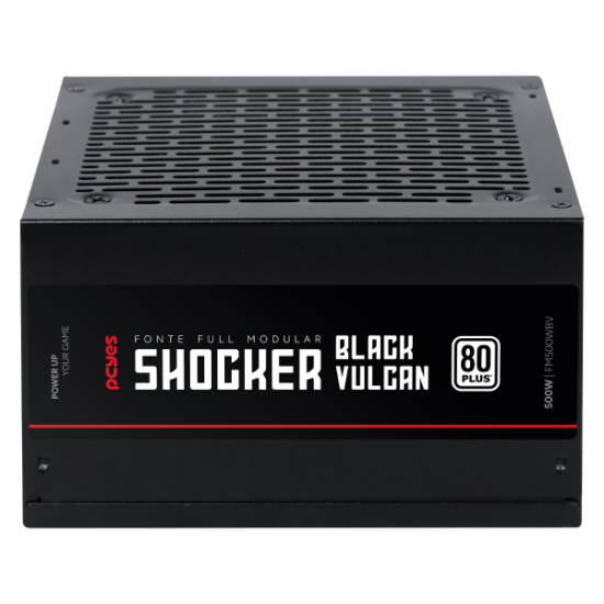 FONTE GAMER PCYES SHOCKER FULL MODULAR 500W 80 PLUS WHITE - BLACK VULCAN - FM500WBV