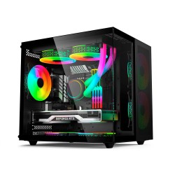 GABINETE GAMER EG820 MIZU PRETO VIDRO TEMPERADO (3 COOLER INCLUSO) EVOLUT