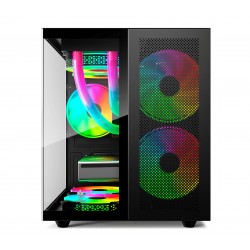 GABINETE GAMER EG820 MIZU PRETO VIDRO TEMPERADO (3 COOLER INCLUSO) EVOLUT