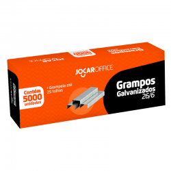 GRAMPO GALVANIZADO 26/6 CAIXA COM 5000 UN JOCAR OFFICE