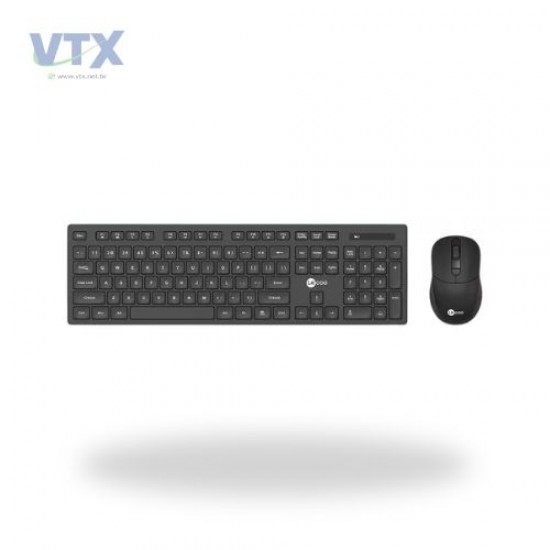 KIT TECLADO + MOUSE S/ FIO LECOO KW201 MEMBRANA ABNT2 2.4GHZ