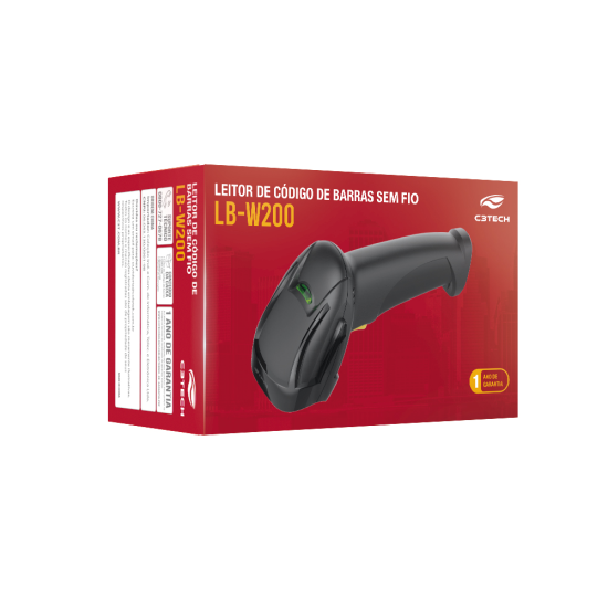 LEITOR DE CODIGO DE BARRAS LASER C3TECH 1D SEM FIO LB-W200BK V2