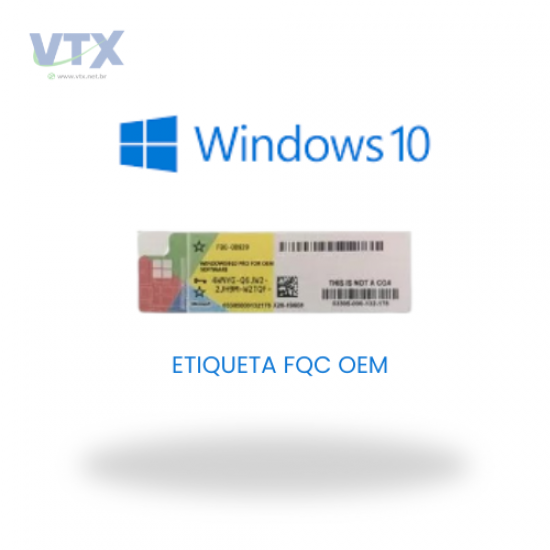 LICENCA ETIQUETA WINDOWS 10 PRO OEM FQC-08932