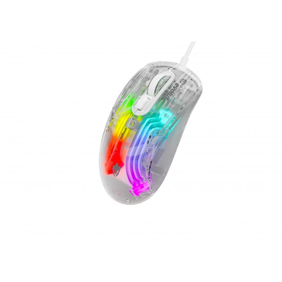 MOUSE GAMER TRANSPARENTE EG114 LUMINI COM FIO EVOLUT