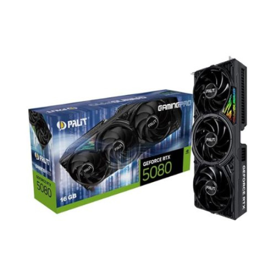 PLACA DE VÍDEO PALIT GEFORCE RTX 5080 GAMINGPRO 16GB GDDR6, PCI-EXPRESS X16 – NE75080019T2-GB2031A