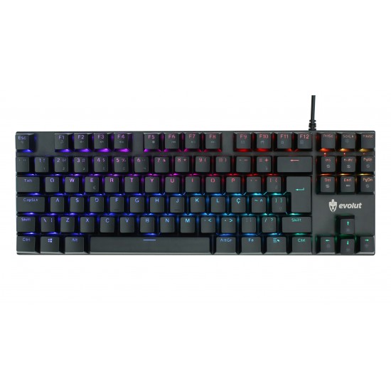 TECLADO GAMER MECANICO PROGRAMAVEL EG213 SHODAN V2 (RED SWITCH OUTEMU) COM FIO EVOLUT