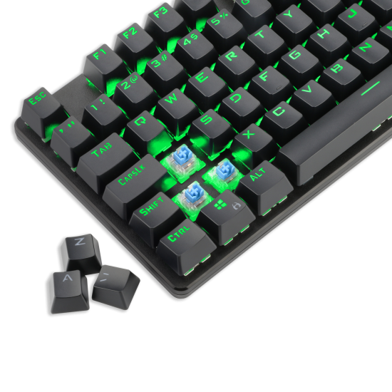 TECLADO MECANICO GAMER BORA PTO LED GREEN SWITCH AZUL T-DAGGER