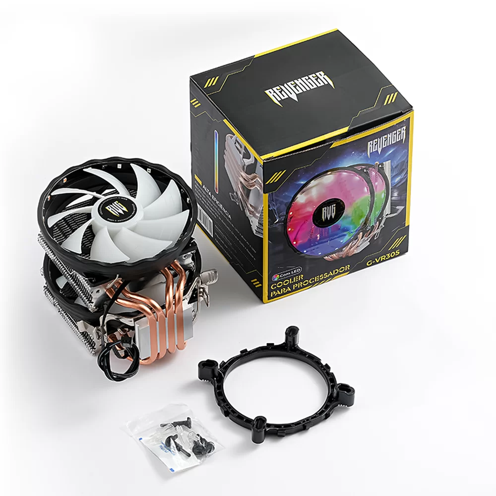 AIR COOLER REVENGER INTEL E AMD 2 FAN DE 92MM LED RGB 2300 RPM TDP 110W GVR304