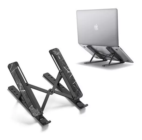 BASE SUPORTE PARA NOTEBOOK COM 6 NIVEIS DE AJUSTE DE ALTURA E SISTEMA DOBRAVEL ULTRA PORTATIL