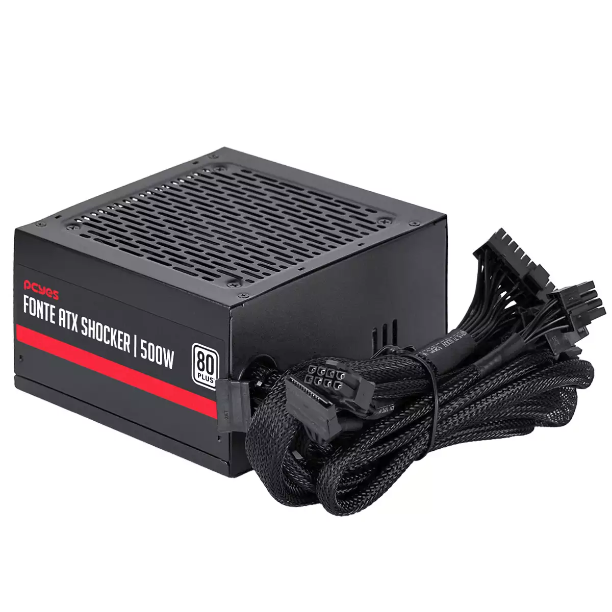FONTE GAMER PCYES SHOCKER 500W 80 PLUS WHITE - PF500SHW