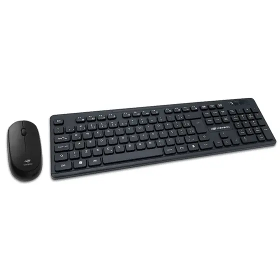KIT TECLADO E MOUSE WIRELESS (S/ FIO) C3TECH K-W20BK 1000DPI ABNT2 - PRETO