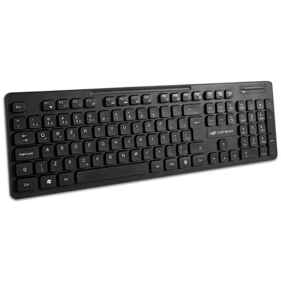 KIT TECLADO E MOUSE WIRELESS (S/ FIO) C3TECH K-W20BK 1000DPI ABNT2 - PRETO