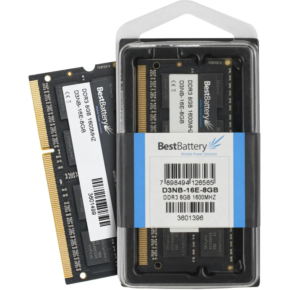 MEMORIA DDR3 8GB 1600 MHZ NOTEBOOK 8 CHIPS 1.5V
