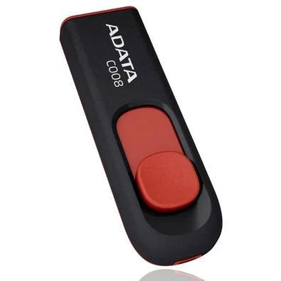 PEN DRIVE ADATA AC008 64GB PRETO VERMELHO AC00864GRKD