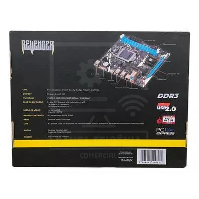 PLACA MÃE REVENGER H61 SOCKET LGA 1155 COM M.2 NVME LAN GIGA I3 I5 I7