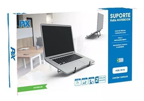 SUPORTE P/NOTEBOOK ERGONÔMICO PX-12 PRETO - PIX