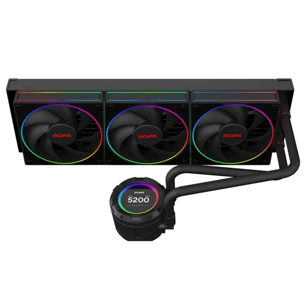WATER COOLER PCYES VISION 360MM BLACK VULCAN - TELA LCD 2,1 - VS360BV